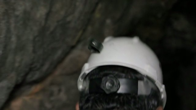 Helmet of Miner inside mine