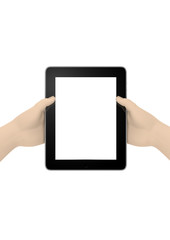 Tablet PC wird von zwei H&auml;nden gehalten
