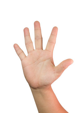 hand showing five fingers