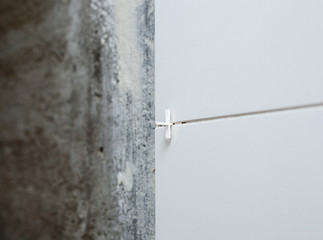 construction work detail of ceramic tile spacers