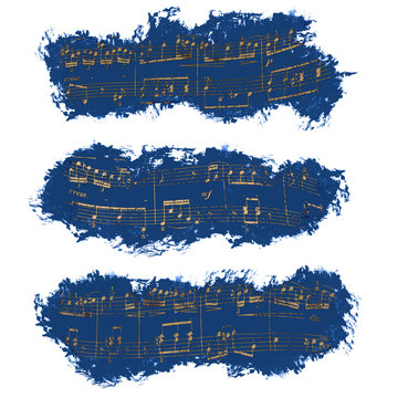 Notas musicales, partitura, marco
