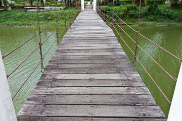 Rope bridge in the park, Thailand
