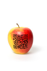 Apfel mit QR Code
