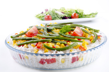 Rice bowl with organic vegetables