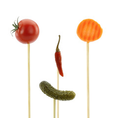 Funny food face of vegetables