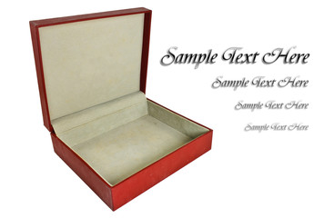 Open Old Red Box covered with velvet interior