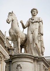 Rome - Castor statue  in Piazza del Campidoglio