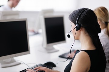 business people group working in customer and helpdesk office