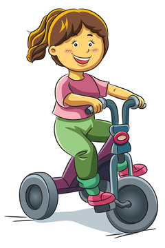Girl Riding Tricyle