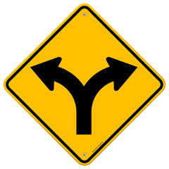 Fork in Road Sign