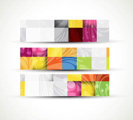 abstract new structure three header set banners vector