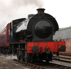 Naklejka premium A Vintage Saddleback Coal Fired Steam Engine.