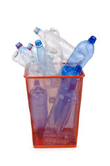 Plastic bottles in recycling concept