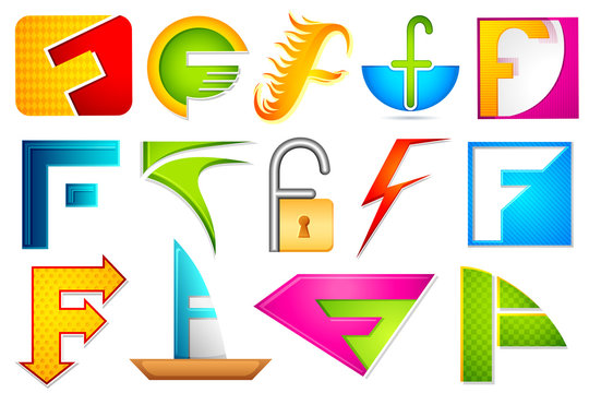 Different Icon with alphabet F