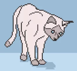 Selbstklebende Fototapete Pixel Pixel-Katzen-Hintergrund - Vektorillustration