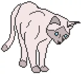 Door stickers Pixel Pixel Cat - vector illustration