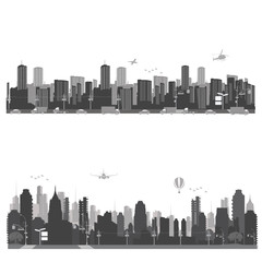 City skyline shiluettes.Vector illustration.