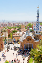 panorama of Barcelona city from Park Guell