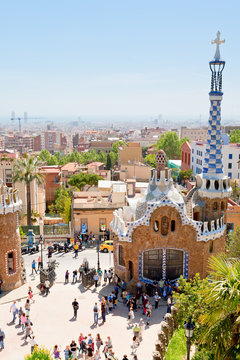 panorama of Barcelona city from Park Guell