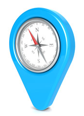 Pointer Icon. Pointer Icon with a Compass. Blue.