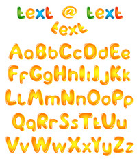 Alphabet letters in sun colors