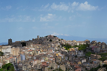 Obraz premium Panorama of the city of Enna, Sicily