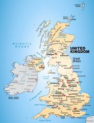 Umgebungskarte United Kingdom in orange
