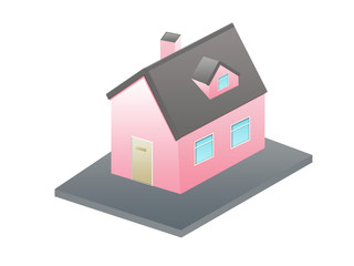 Sweet little pink 3d house