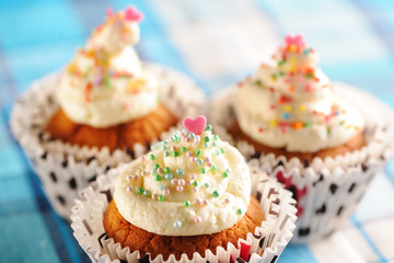 Cupcakes with whipped cream