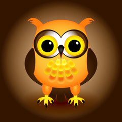Cartoon orange owl