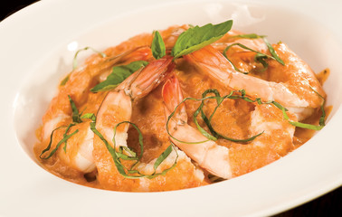 Close Up of Shrimp & Pasta bowl