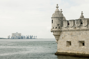 Belem Tower detail in Lisbon, Portugal