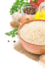 rice and vegetable with food spices