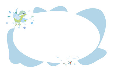 水浴びをする鳥