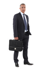 Full length businessman with a briefcase