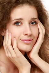 Closeup portrait of a beautiful woman's face