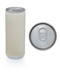 brown aluminum can on white background