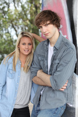 Fototapeta premium portrait of a boy and a girl