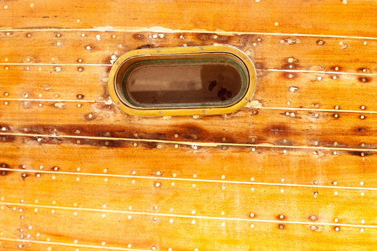 Boat Oval Porthole In Wooden Hull