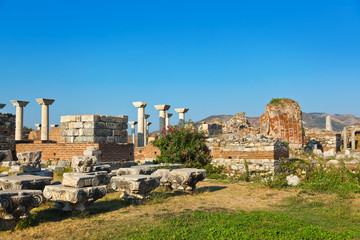 Fototapeta na wymiar Ruiny ul. Johns Bazylika w Selcuk Efezie Turcji