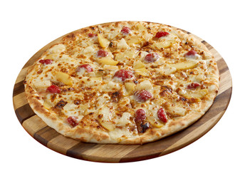 Pizza sweet with strawberries