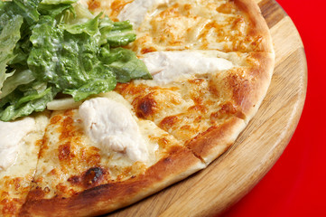 Pizza with meat chicken