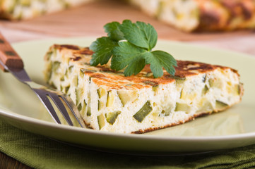 Italian omelette with zucchini.