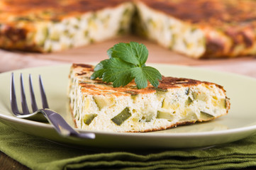 Italian omelette with zucchini.