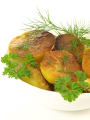 Baked potatoes, isolated