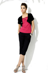 Fototapeta premium Cheerful fashion model shot in studio