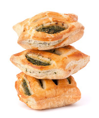 Puff pastry bun isolated on white background.