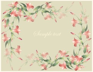 Greeting card with a lily.