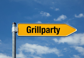 Pfeil mit blauem Himmel GRILLPARTY