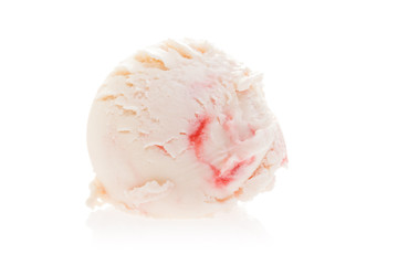 Weiße Kugel Eis mit rotem Streifen